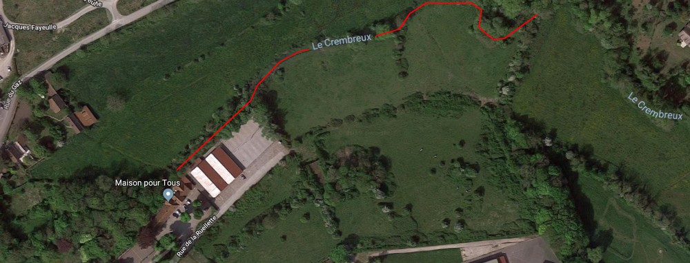 Carte du parcours mouche de Marquise sur le Crembreux.